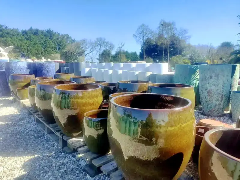 Pot émaillés grands couleur kaki